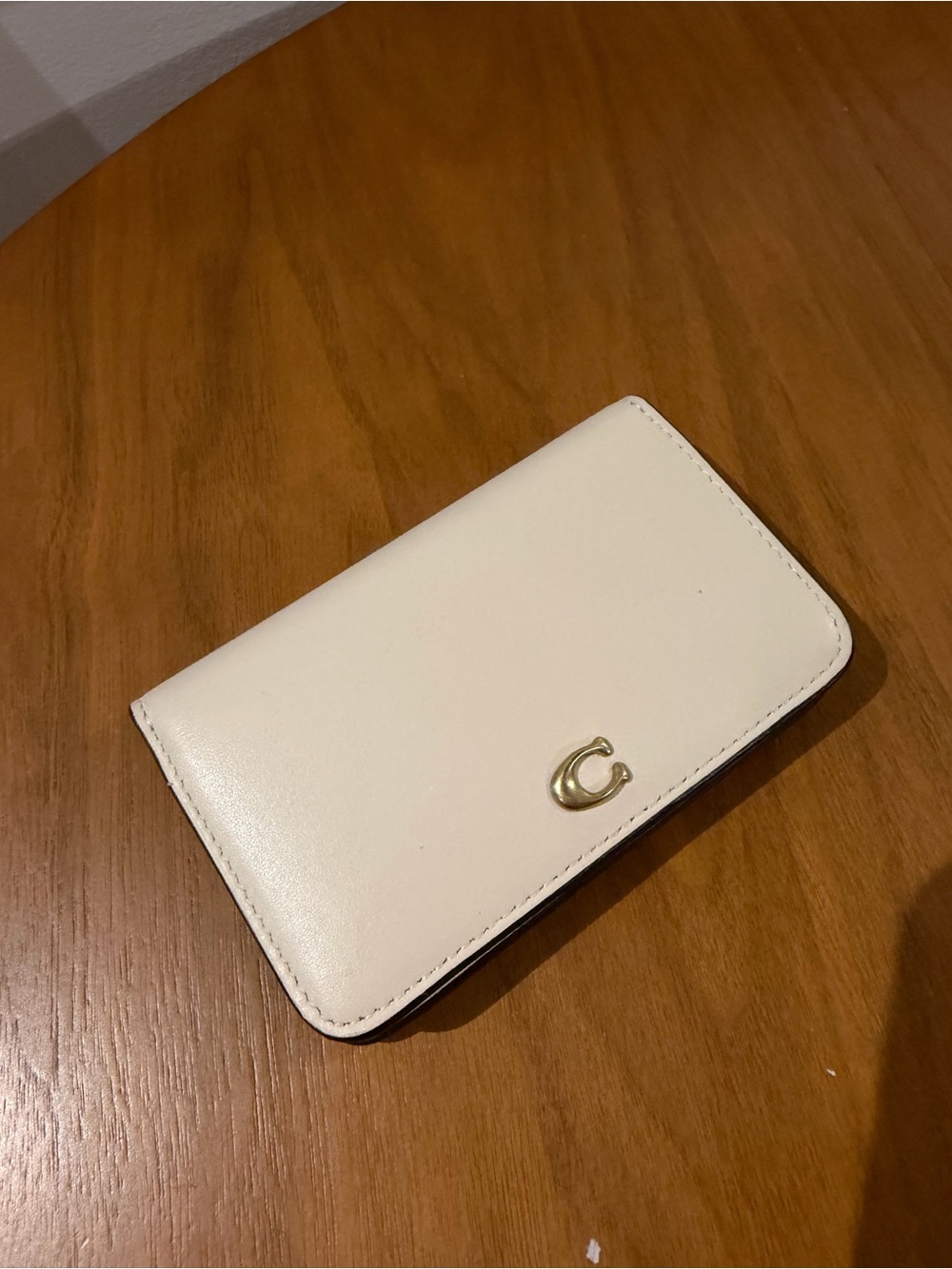 Coach mini white wallet in white leather